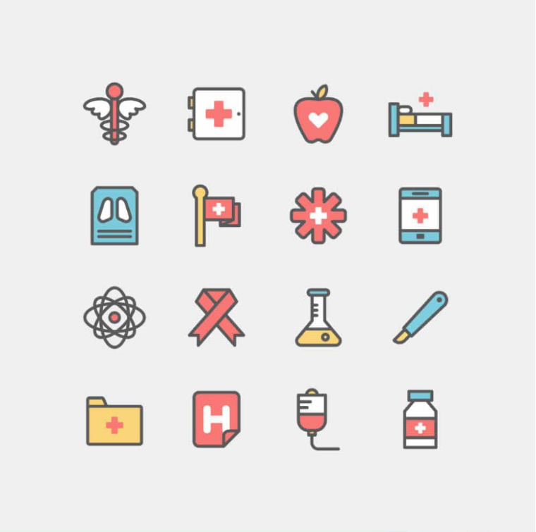 上海平面設計公司分享一組醫療圖標設計