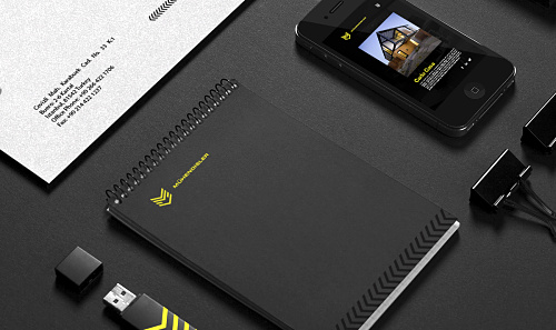 Mhendisler建筑公司幾何線條風格企業VI設計