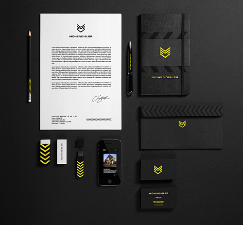 Mhendisler建筑公司幾何線條風格企業VI設計