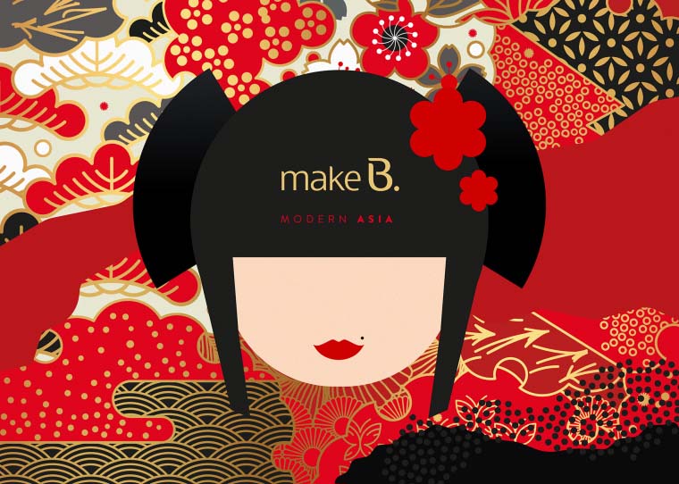 驚艷您眼球的Make B.口紅包裝設計，一股濃郁艷麗的東方風情插畫