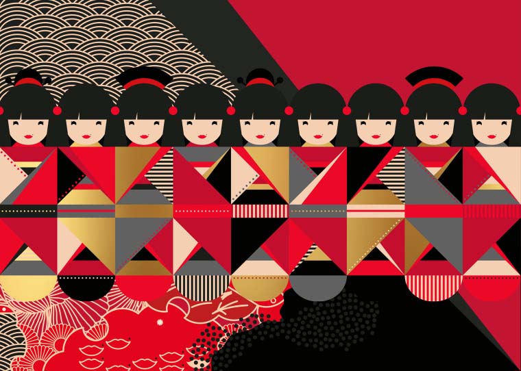 驚艷您眼球的Make B.口紅包裝設計，一股濃郁艷麗的東方風情插畫