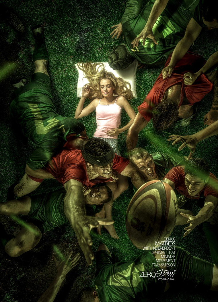 厄瓜多爾Genius Matress 床墊平面創意廣告-“狂歡安然入睡”篇-上海品牌策劃設計公司