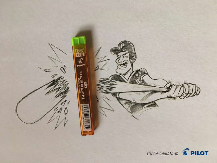 Pilot自動鉛筆芯文具平面創意廣告“更加堅固”篇-上海品牌設計公司