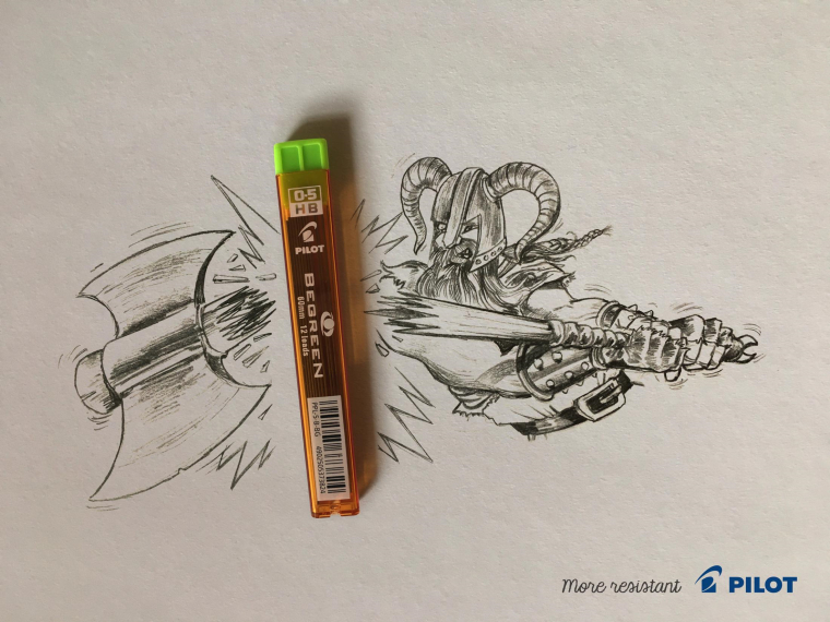 Pilot自動鉛筆芯文具平面創意廣告“更加堅固”篇-上海品牌設計公司