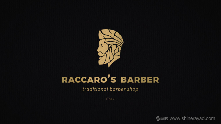 Raccaros-Barber 傳統(tǒng)美發(fā)連鎖店理發(fā)師人物logo設(shè)計(jì)-上海logo設(shè)計(jì)公司