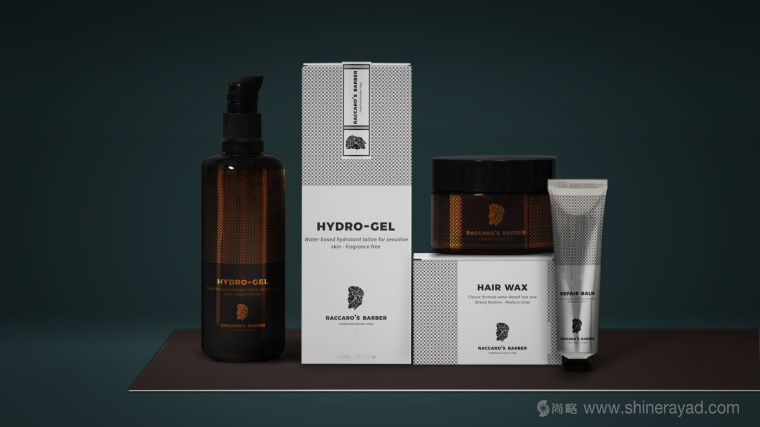 Raccaros-Barber 傳統美發連鎖店自有護發清潔產品化妝品包裝設計-上海包裝設計公司