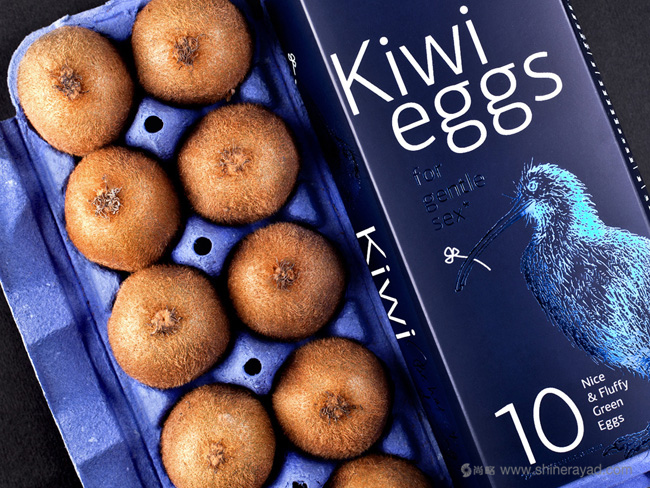 Kiwi Eggs 獼猴桃水果禮盒包裝設計鳥類插畫包裝欣賞-上海包裝設計公司