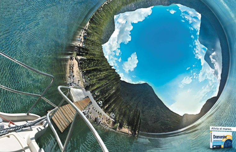 醫藥廣告欣賞：“漩渦-船”篇Dramamine暈車藥平面廣告創意-上海品牌設計公司