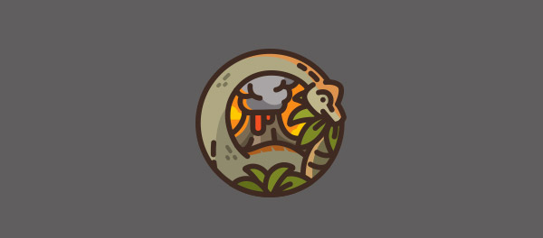 迪諾圓形恐龍標志設計-上海標志設計公司