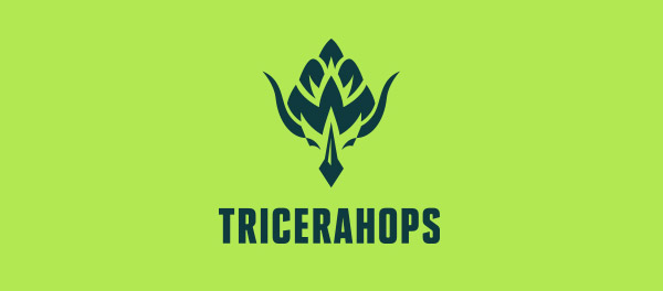 Tricerahops負空間三角龍頭恐龍標志設計-上海標志設計公司