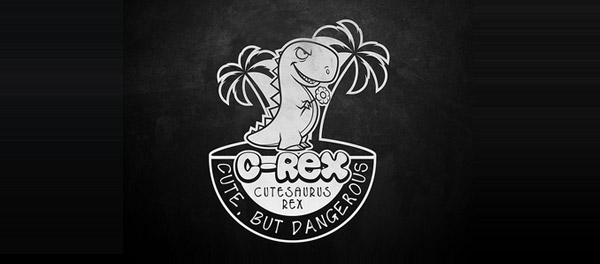 Cutesaurus雷克斯花朵恐龍標志設計-上海標志設計公司