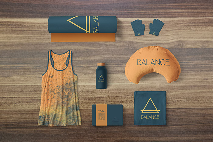 BALANCE天然有機草本精油與瑜伽健身器材標志設計VI設計