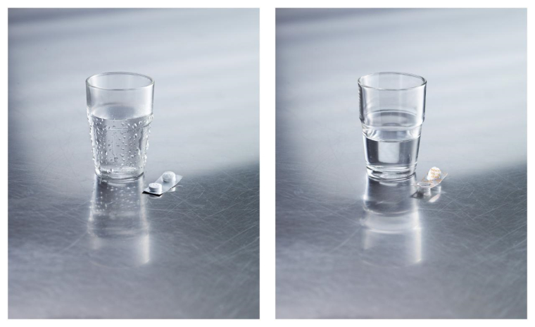 醫藥廣告-撲熱息痛片平面創意廣告：“杯子-發熱”篇-上海品牌策劃設計公司