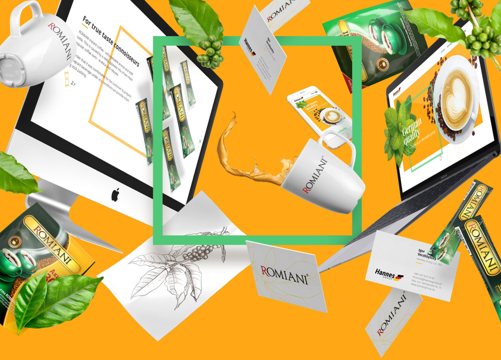 Romiani 速溶咖啡品牌形象設計-logo設計與網站設計-上海品牌設計公司