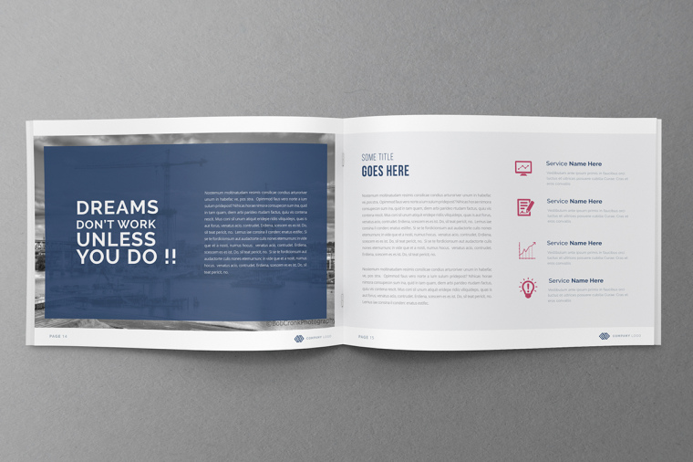 商務風格品牌藍色公司簡介手冊設計上海畫冊設計公司