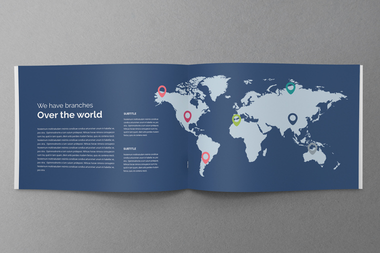 商務風格品牌藍色公司簡介手冊設計上海畫冊設計公司