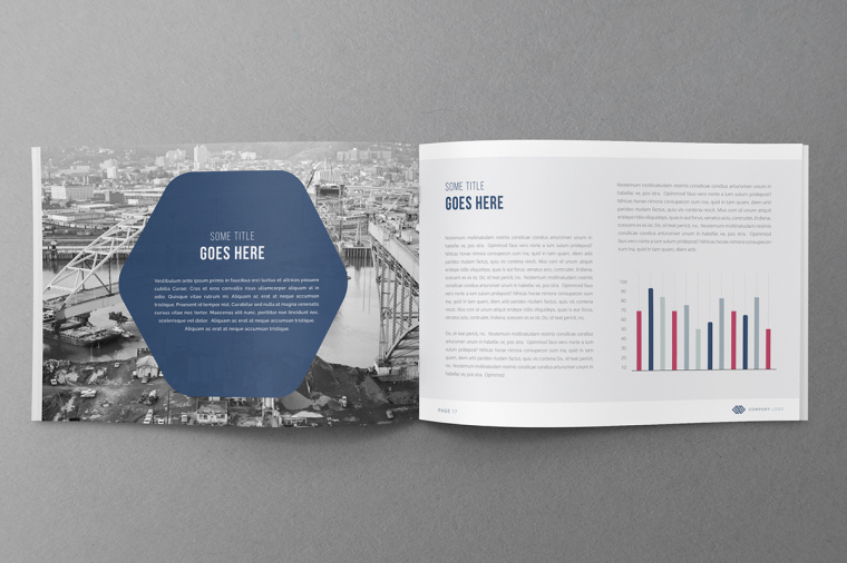 商務風格品牌藍色公司簡介手冊設計上海畫冊設計公司