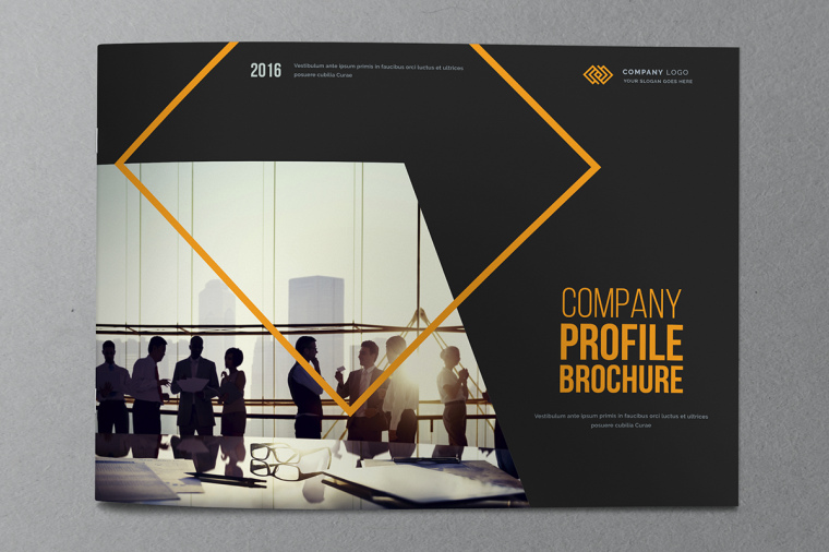 黃色線框風格年報宣傳冊設計-上海畫冊設計公司