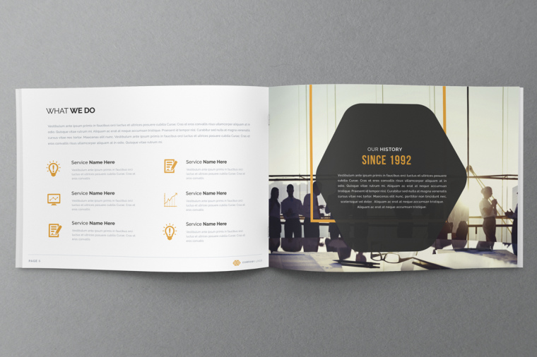 黃色線框風格年報宣傳冊設計-上海畫冊設計公司