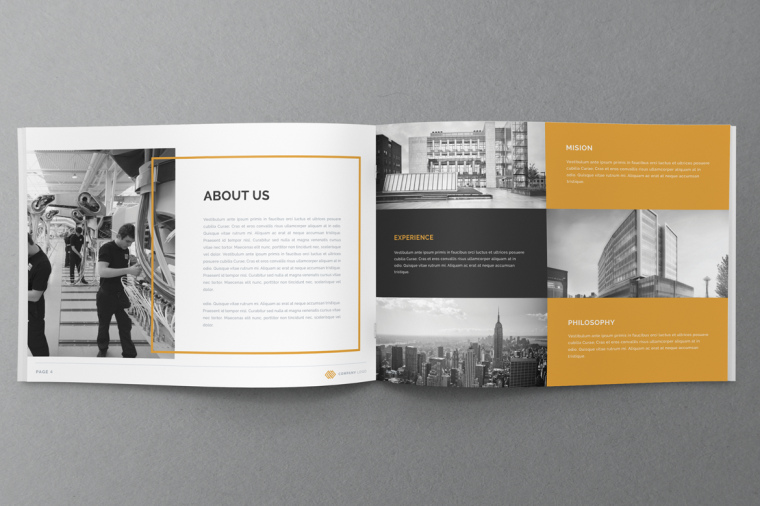 黃色線框風格年報宣傳冊設計-上海畫冊設計公司