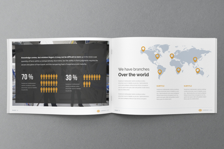 黃色線框風格年報宣傳冊設計-上海畫冊設計公司