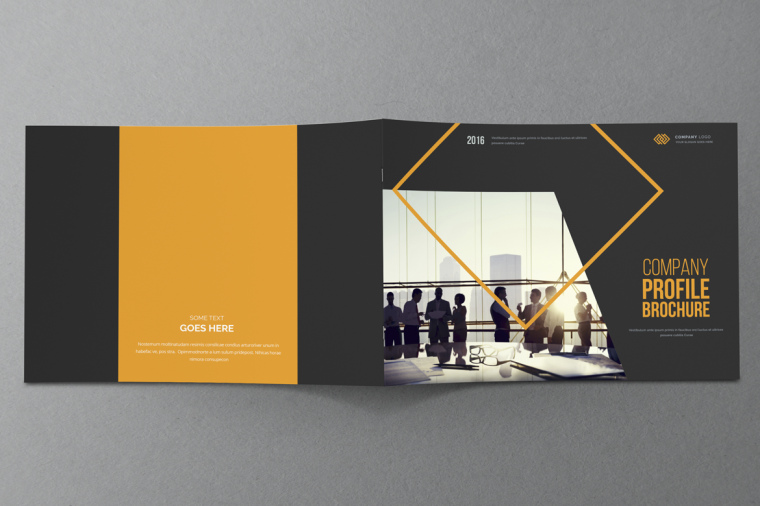 黃色線框風格年報宣傳冊設計-上海畫冊設計公司