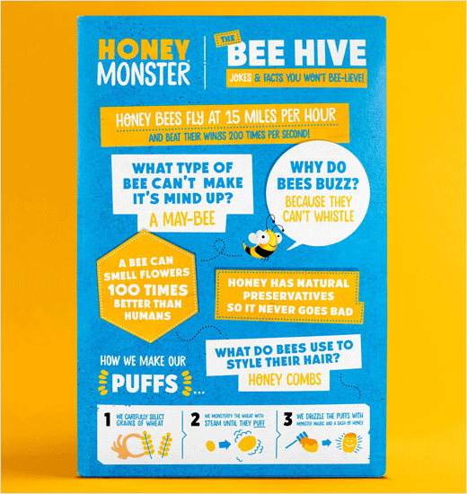 Honey Monster 蜜蜂怪物圖形早餐麥片新包裝設計品牌設計