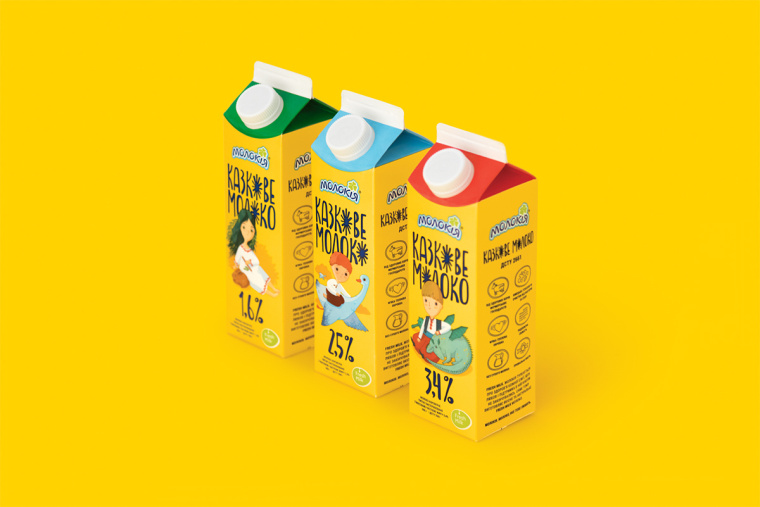 烏克蘭 Fairy Milk 牛奶品牌包裝設(shè)計升級“童話插畫”風(fēng)-上海包裝設(shè)計公司
