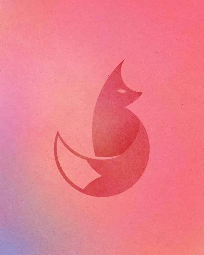 13個彩色動物狐貍logo設計——由13個圓圈標準化制圖創造的logo