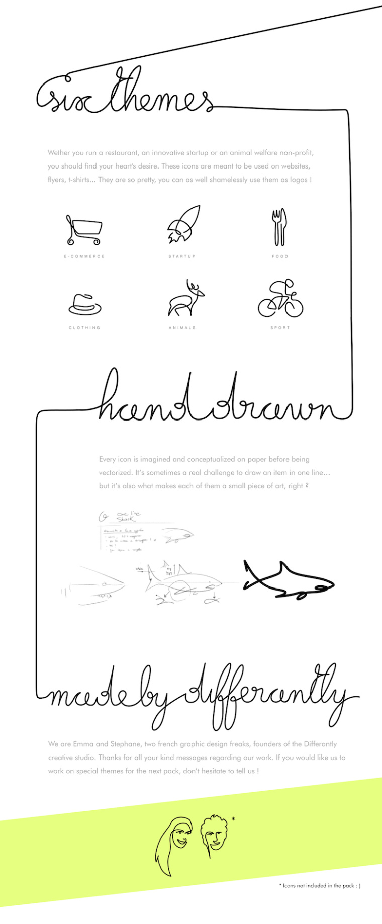 上海創意設計公司分享30個由單線線條繪制設計的圖標