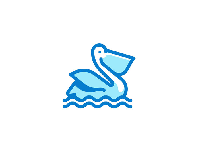 上海logo設計公司分享：2017年40個令人驚奇的Logo設計圖片欣賞-鵜鶘鳥兒logo