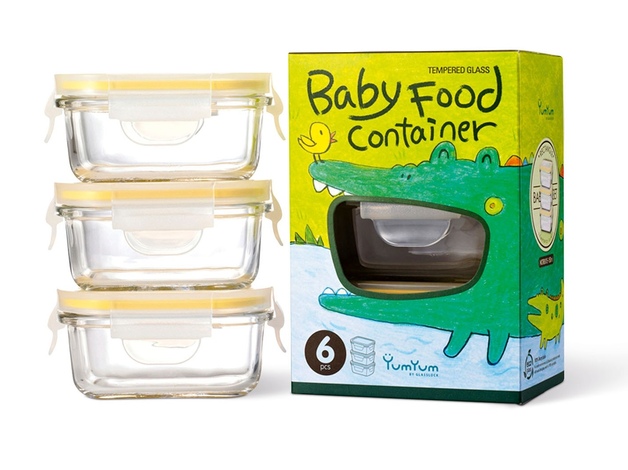 YumYum 嬰兒寶寶套餐飯盒包裝設計-鱷魚插畫-上海嬰兒產品包裝設計公司