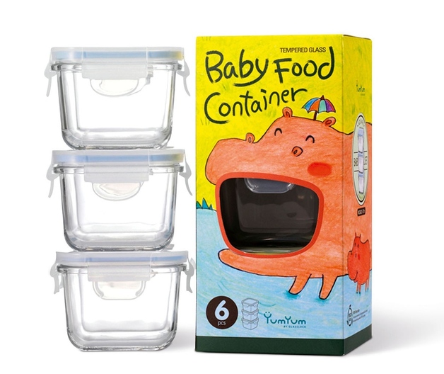 YumYum 嬰兒寶寶套餐飯盒包裝設(shè)計(jì)-河馬插畫-上海嬰兒產(chǎn)品包裝設(shè)計(jì)公司 www.fc1937.com