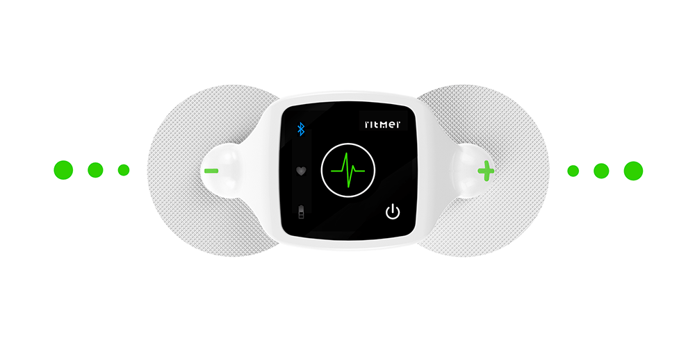 RITMER個(gè)人心電圖隨身健康監(jiān)測(cè)儀器LOGO設(shè)計(jì)品牌形象設(shè)計(jì)-上海醫(yī)療健康品牌logo設(shè)計(jì)公司