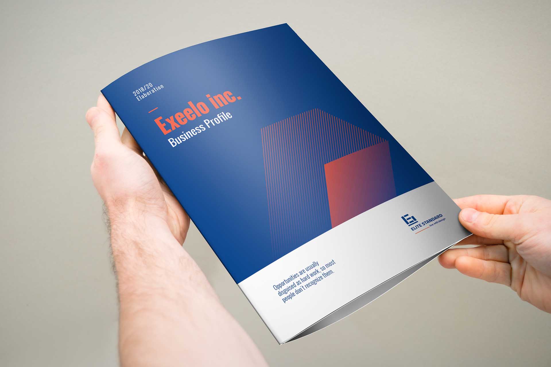 上海畫冊設計公司分享：經典雙色撞色商業三折頁宣傳畫冊設計模板