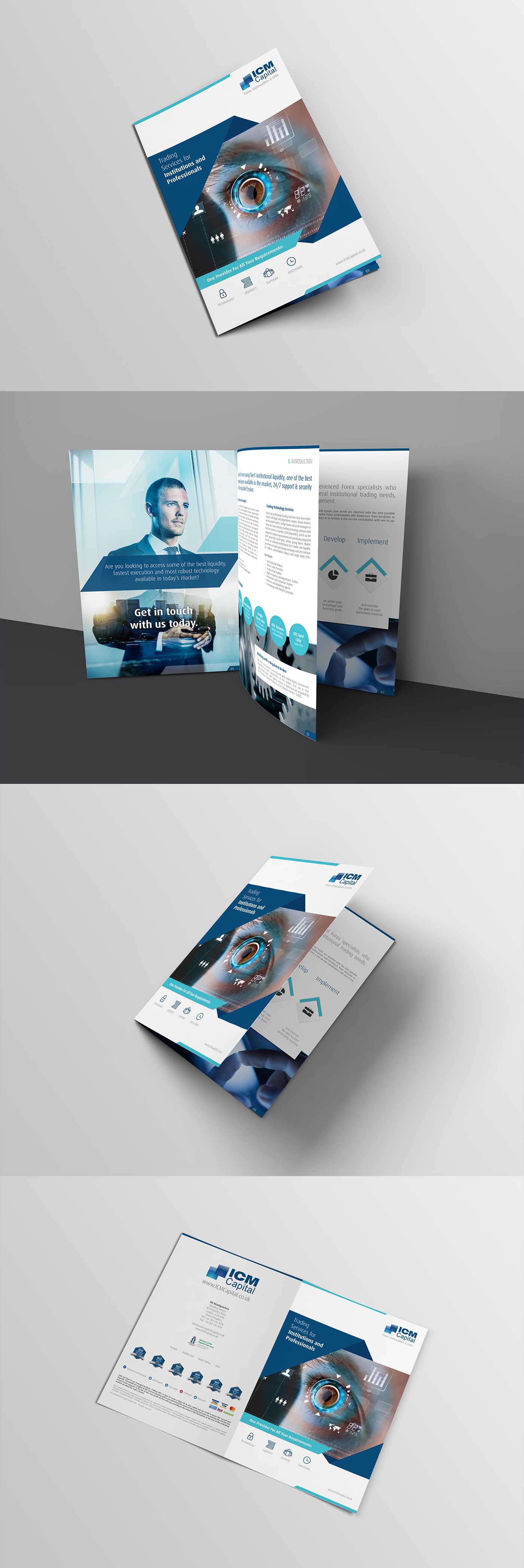 美國ICM貿易公司藍色冷色調商務宣傳畫冊設計-上海畫冊設計公司
