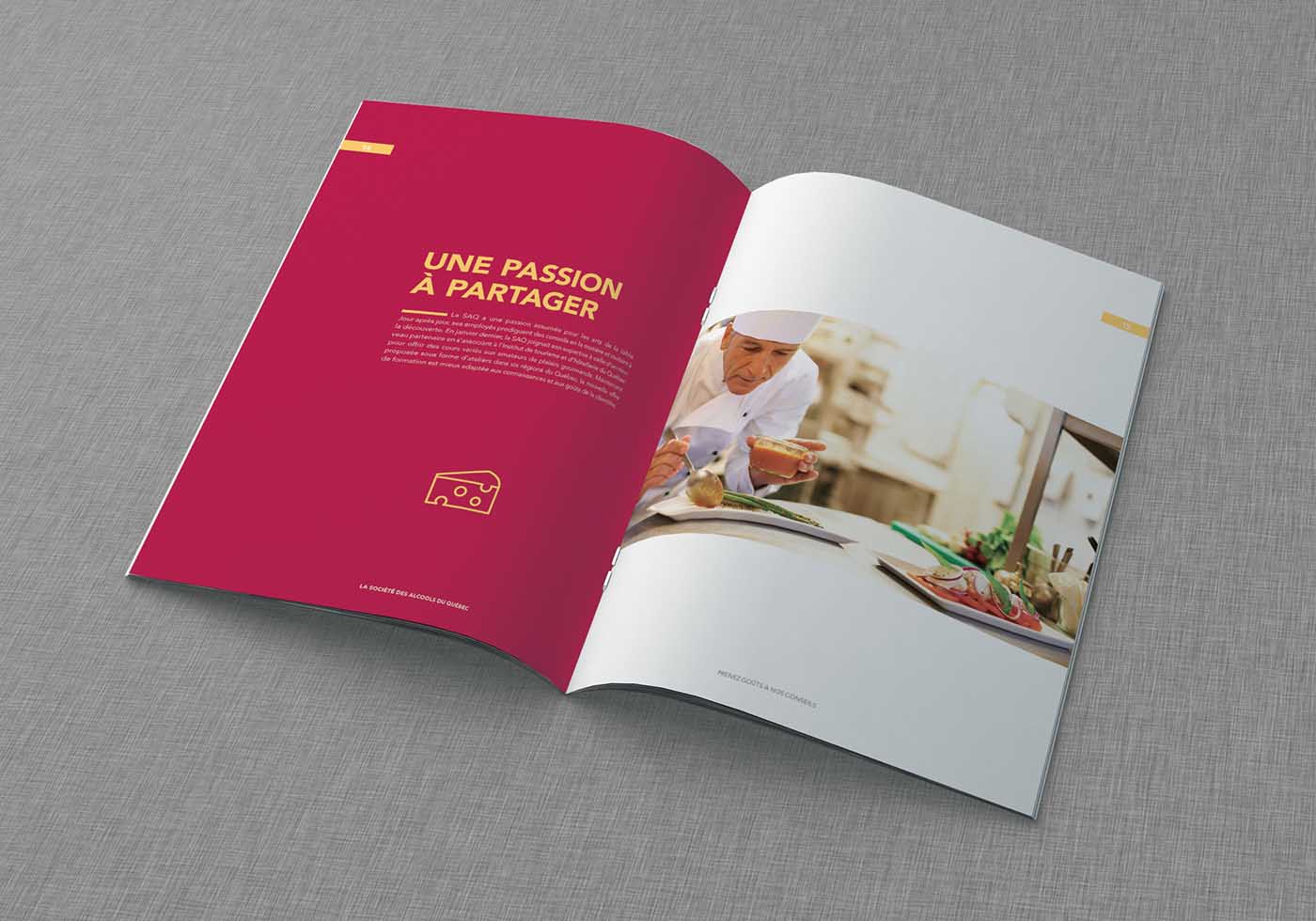  法國經典暖色撞色美食SAQ宣傳冊設計-上海餐飲宣傳畫冊設計公司