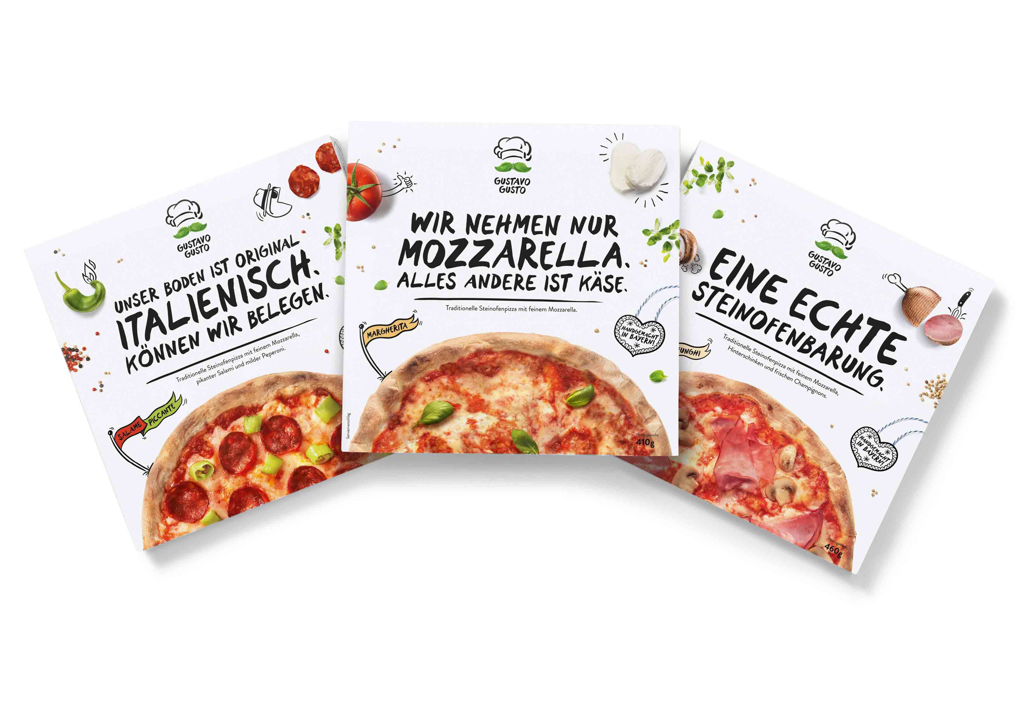 古斯塔沃趣味冷凍披薩包裝設計-上海包裝設計公司外賣食品包裝欣賞