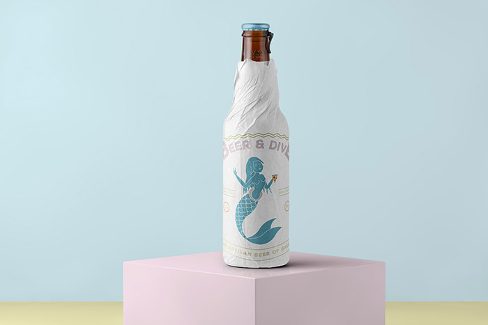 美人魚插畫風啤酒包裝設計-上海包裝設計公司