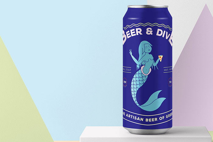 美人魚插畫風啤酒包裝設計-上海包裝設計公司
