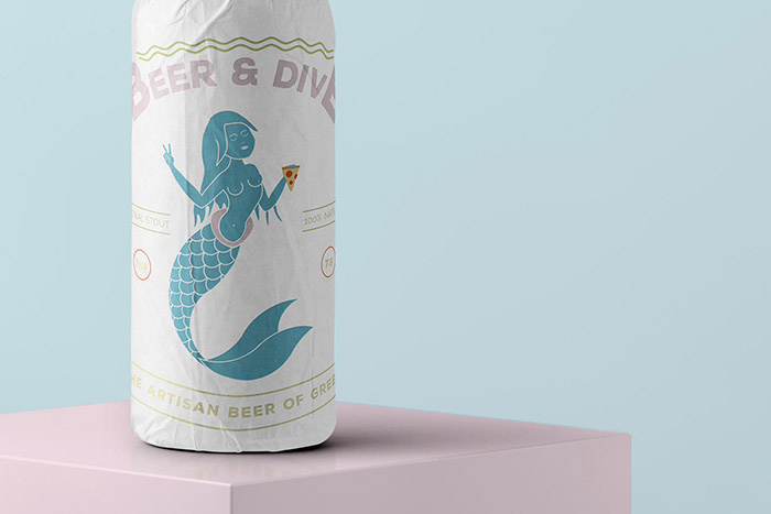 美人魚插畫風啤酒包裝設計-上海包裝設計公司