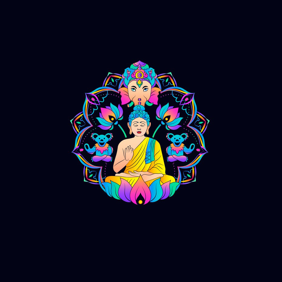 瑜伽logo設計中的蓮花姿勢--LOGO設計公司