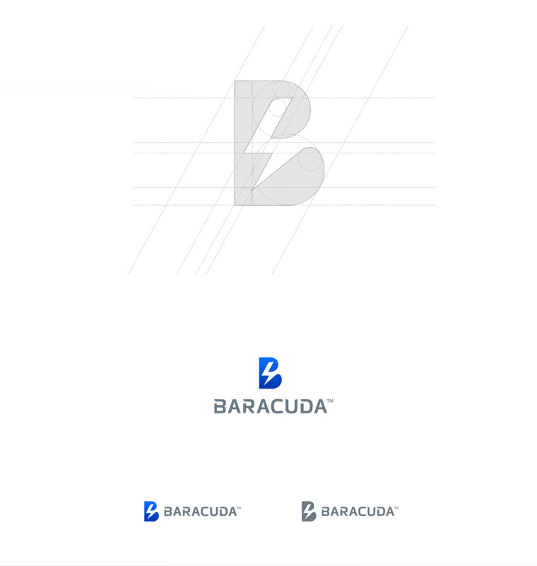 Baracuda Sp工業服務品牌形象設計-B字母與閃電logo設計