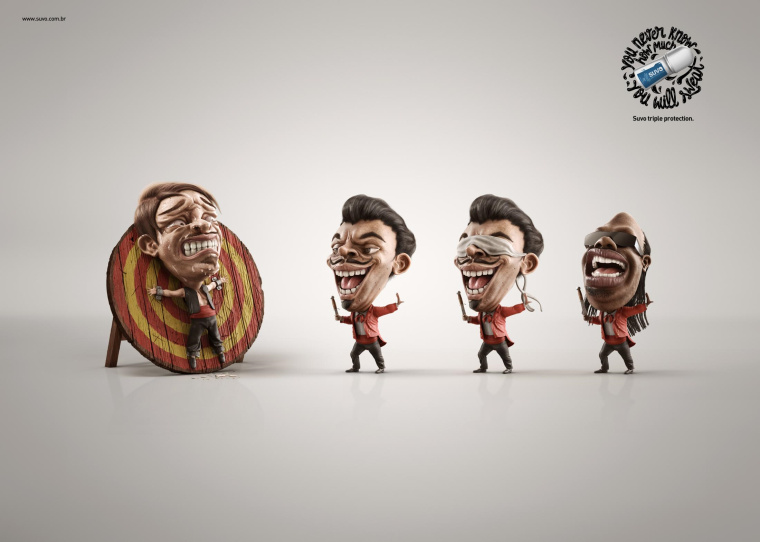 SUVO抑汗劑平面創意廣告“被虐”篇-上海廣告策劃設計公司