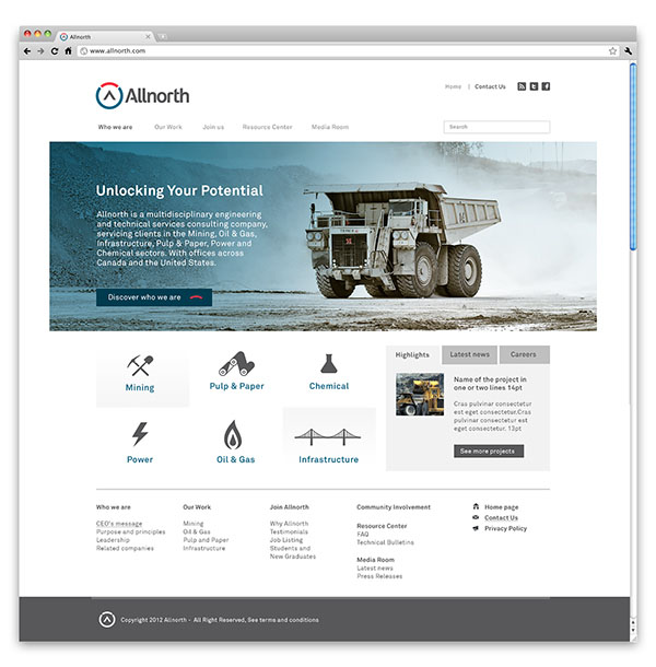 Allnorth多學科工程技術服務咨詢公司品牌形象推廣設計-網站設計