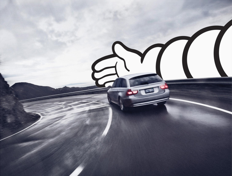 米其林輪胎安全-彎路平面廣告創意設計-上海廣告策劃設計公司