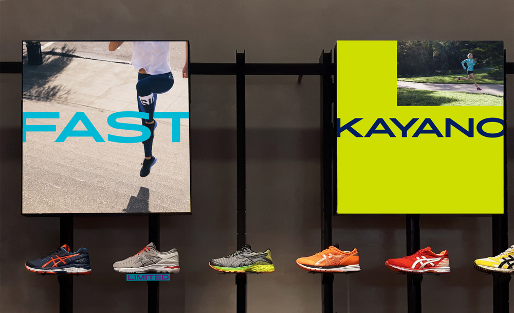 ASICS知名運動鞋品牌新視覺形象識別設計-商店展示設計-上海品牌設計公司