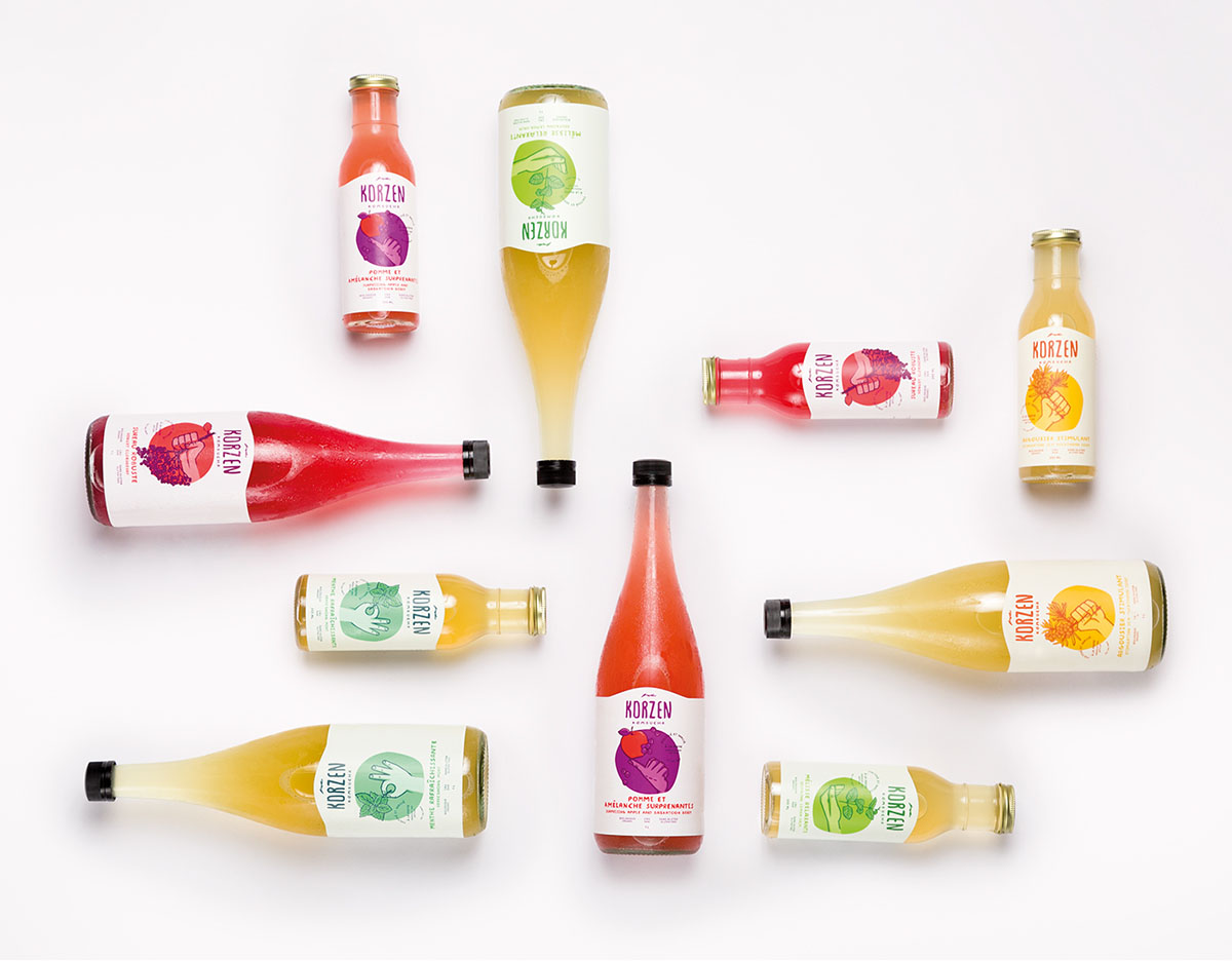 Korzen 健康果汁包裝設計插畫設計欣賞-上海包裝設計公司