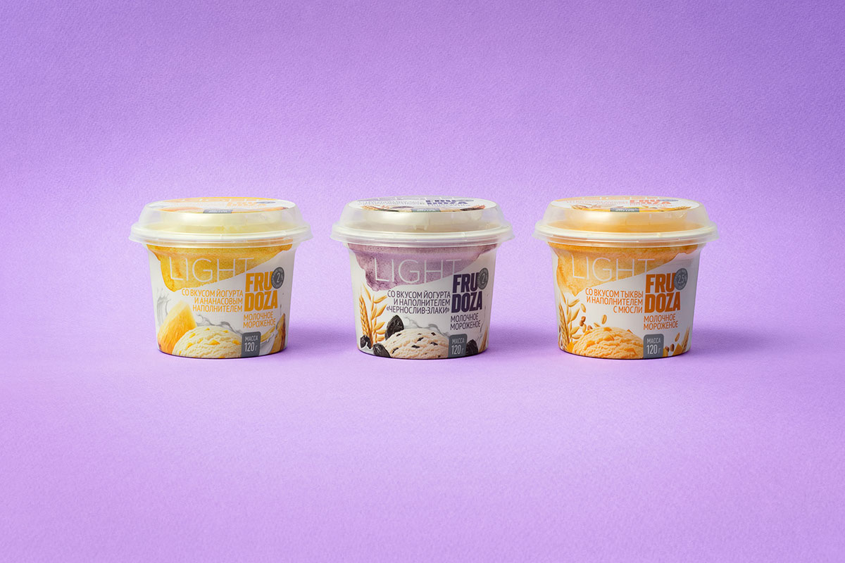 充滿健康味道的FRUDOZA Light- 低熱量冰淇淋包裝設計