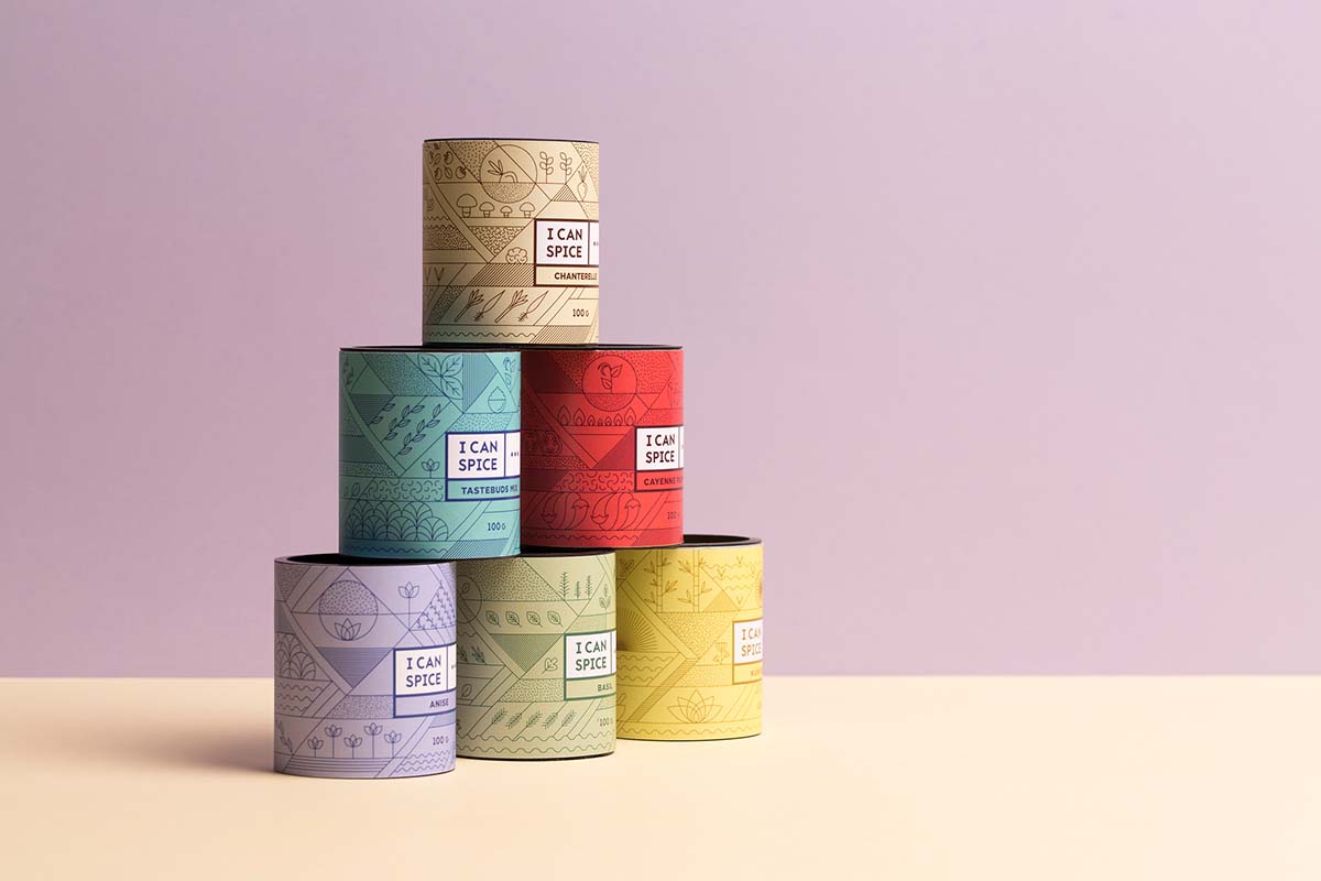 幾何線條圖形風“I Can Spice”香料調料包裝設計-上海包裝設計公司